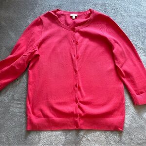 Talbots Vibrant Pink Cardigan Sweater